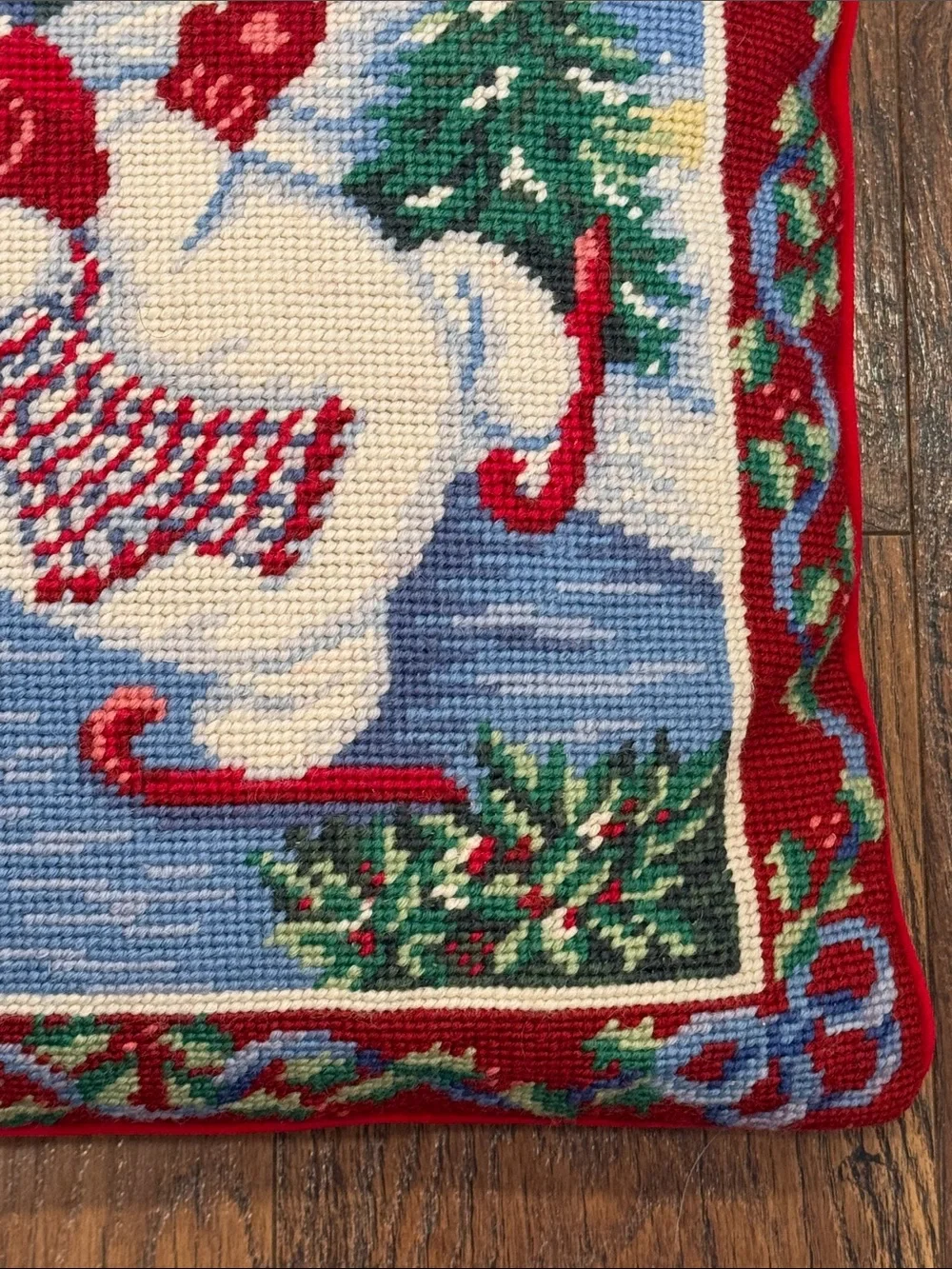 Needlepoint Snowman Pillow